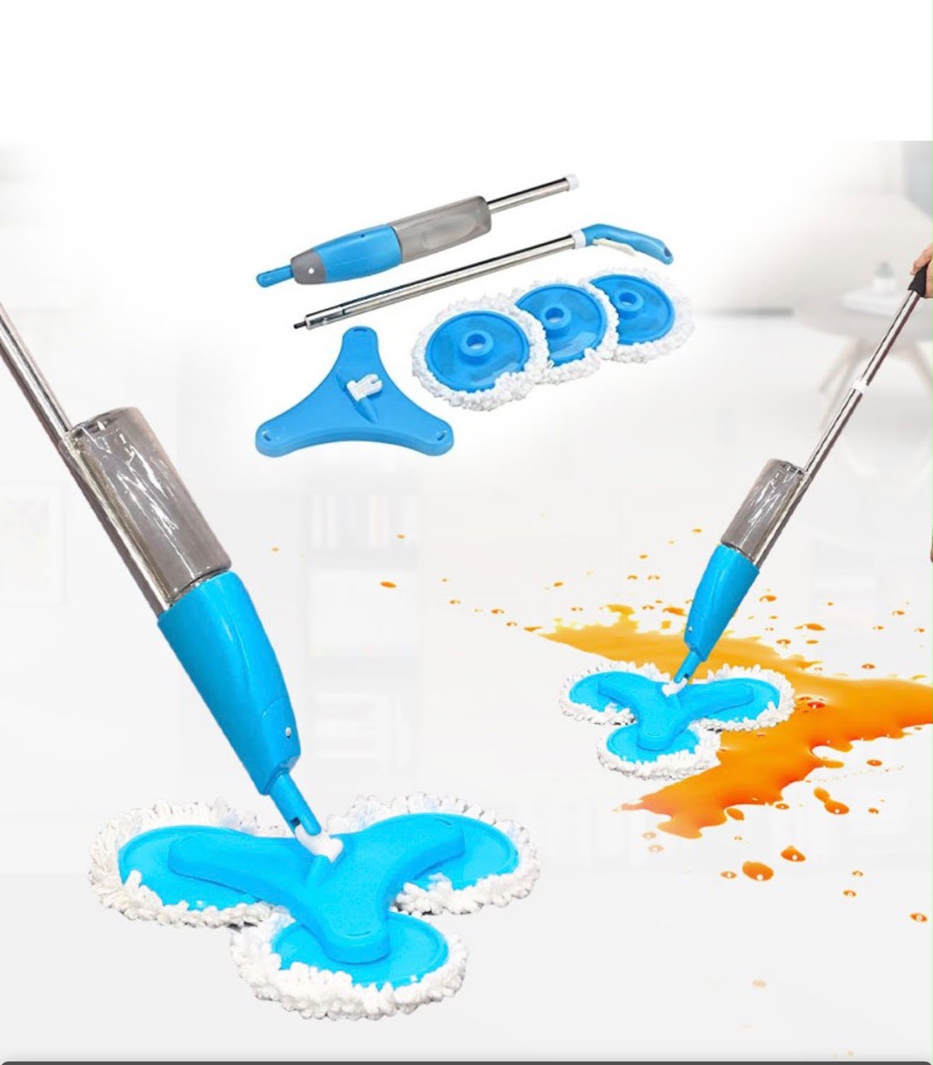 Spray mop cu rezervor în coadă, pentru curățare rapidă