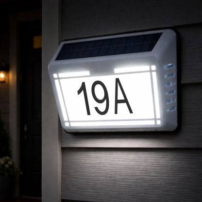 Lampa solara LED cu numar casa iluminat exterior — Confort Practic Pentru Casa Ta