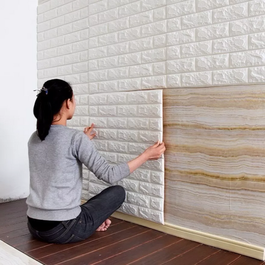 Tapet 3D caramizi albe 70 x 77 cm 6 mm — Confort Practic Pentru Casa Ta