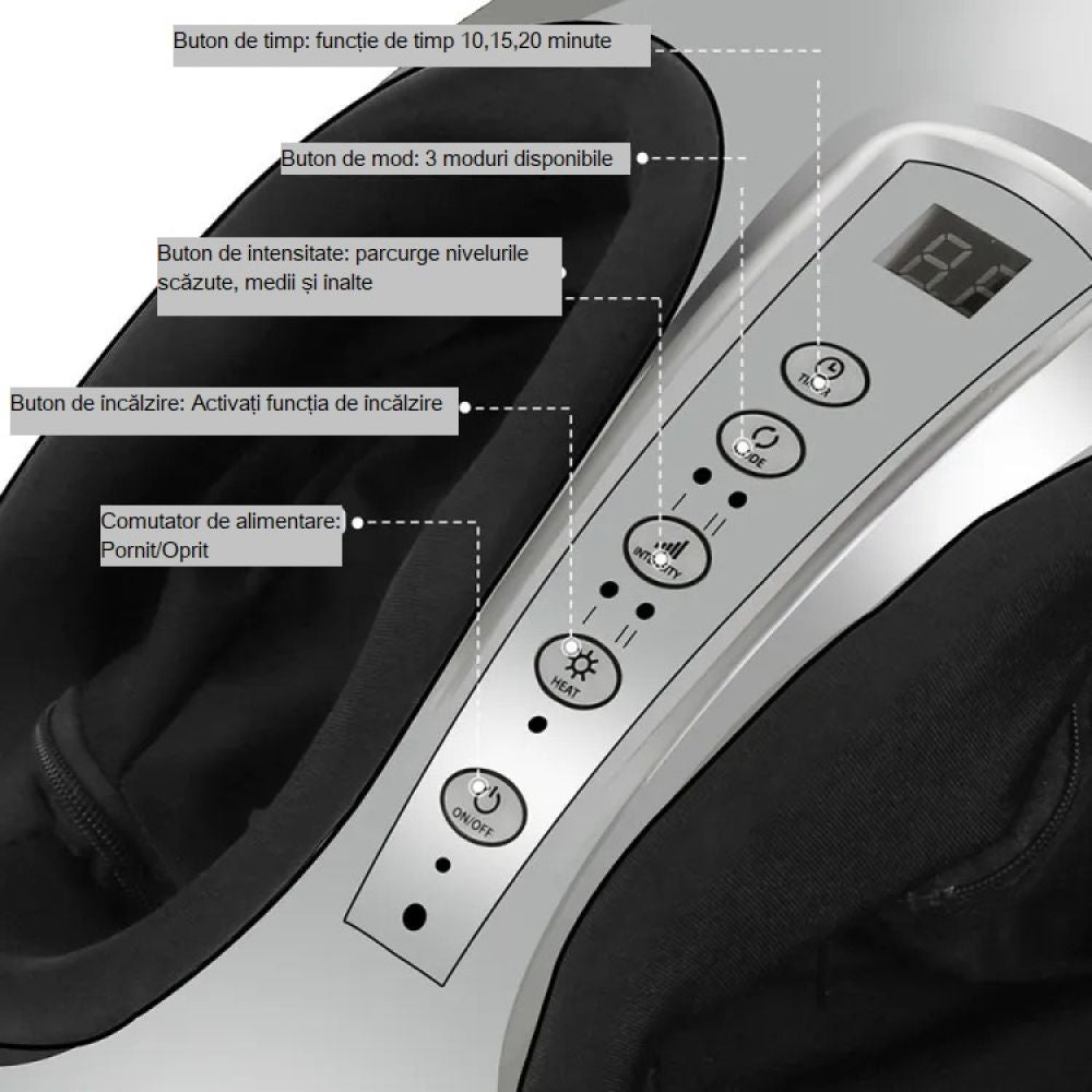 Aparat de masaj Shiatsu pentru picioare afisaj LED — Confort Personal Zi de Zi
