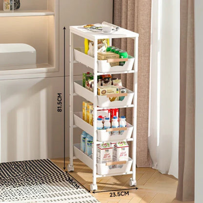 Suport slim portabil cu 5 nivele 38x 23.5 x 81.5 — Mai Mult Confort în Bucătărie