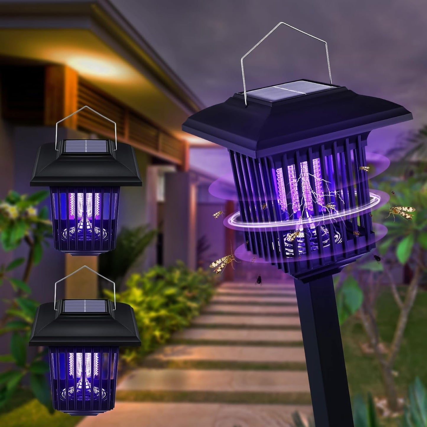 Lampa Solara Anti-Insecte 2 in 1 cu LED UV si