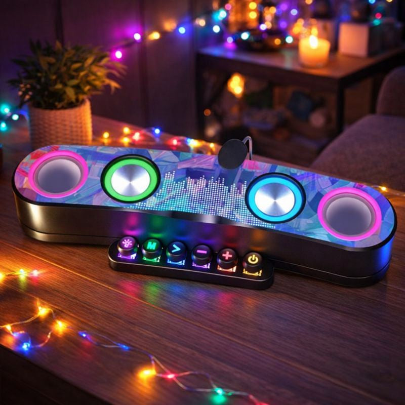 Boxa Bluetooth gaming Q YX800 cu LED RGB — Utilitate Smart Zi de Zi
