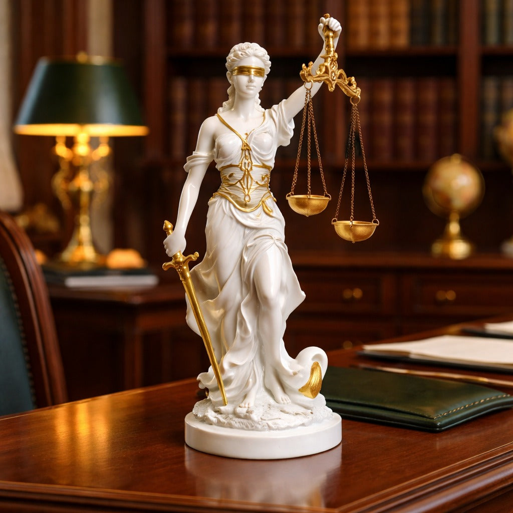 Lady Justice decorativa 20 cm – simbol al echilibrului si — Confort Practic Pentru Casa Ta