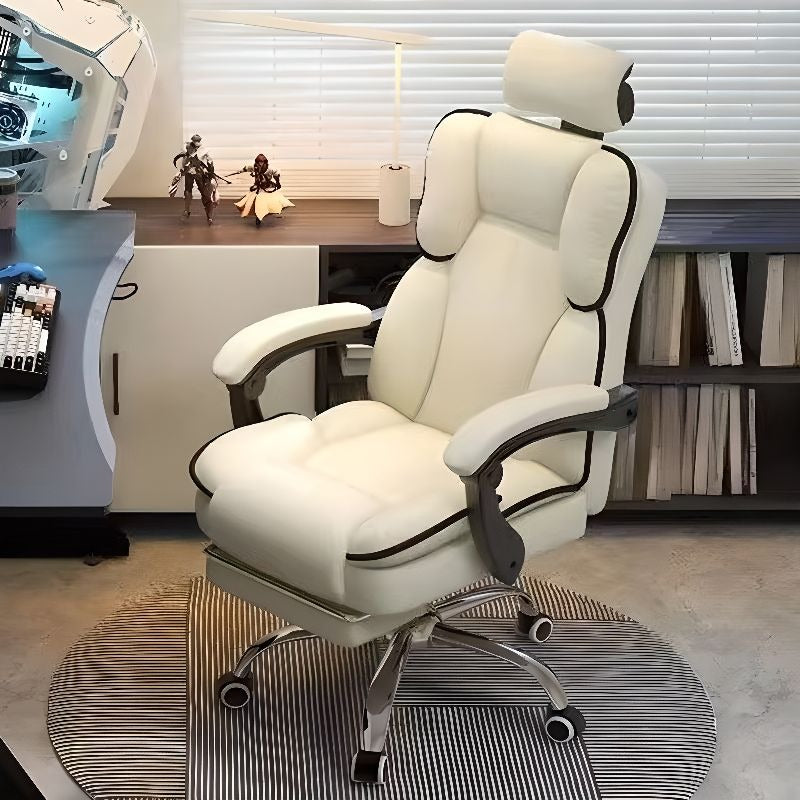 Scaun Ergonomic Directorial cu Suport Picioare Rabatabil Piele Ecologica — Confort Practic Pentru