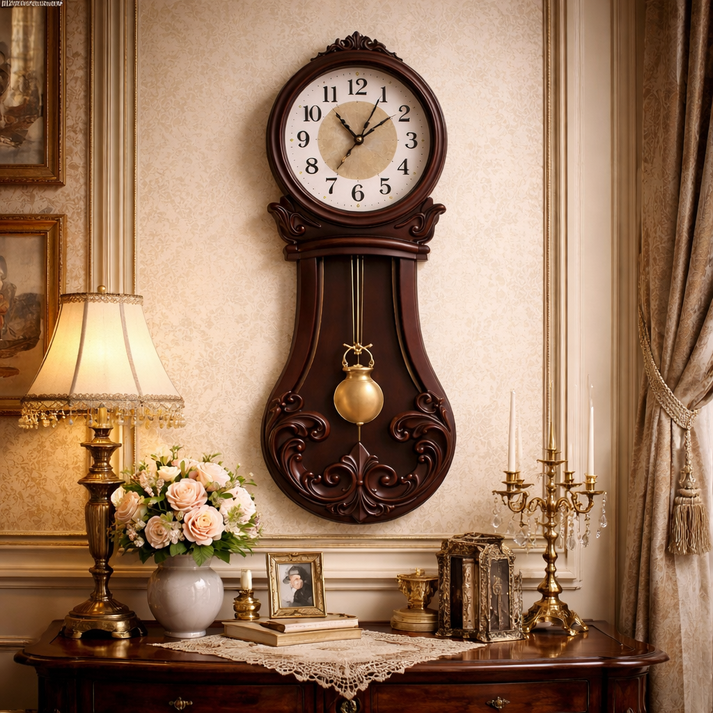 Ceas de perete cu pendul 80 cm — Confort Practic Pentru Casa Ta