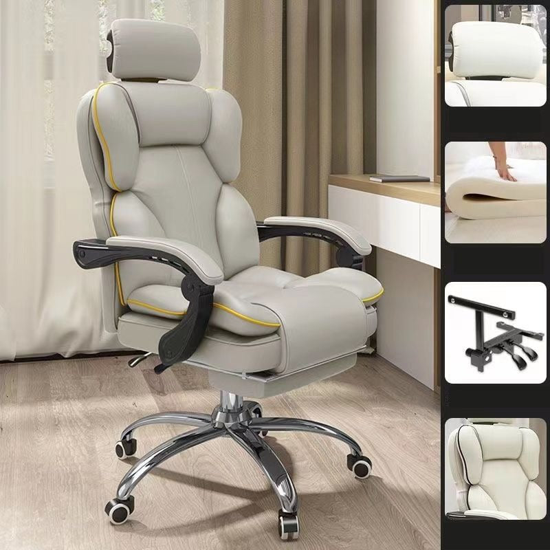Scaun Ergonomic Directorial cu Suport Picioare Rabatabil Piele Ecologica — Confort Practic Pentru