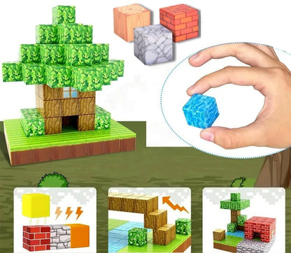 Blocuri magnetice de constructie 3D 2.5 cm — Util Pentru Familie și Copii