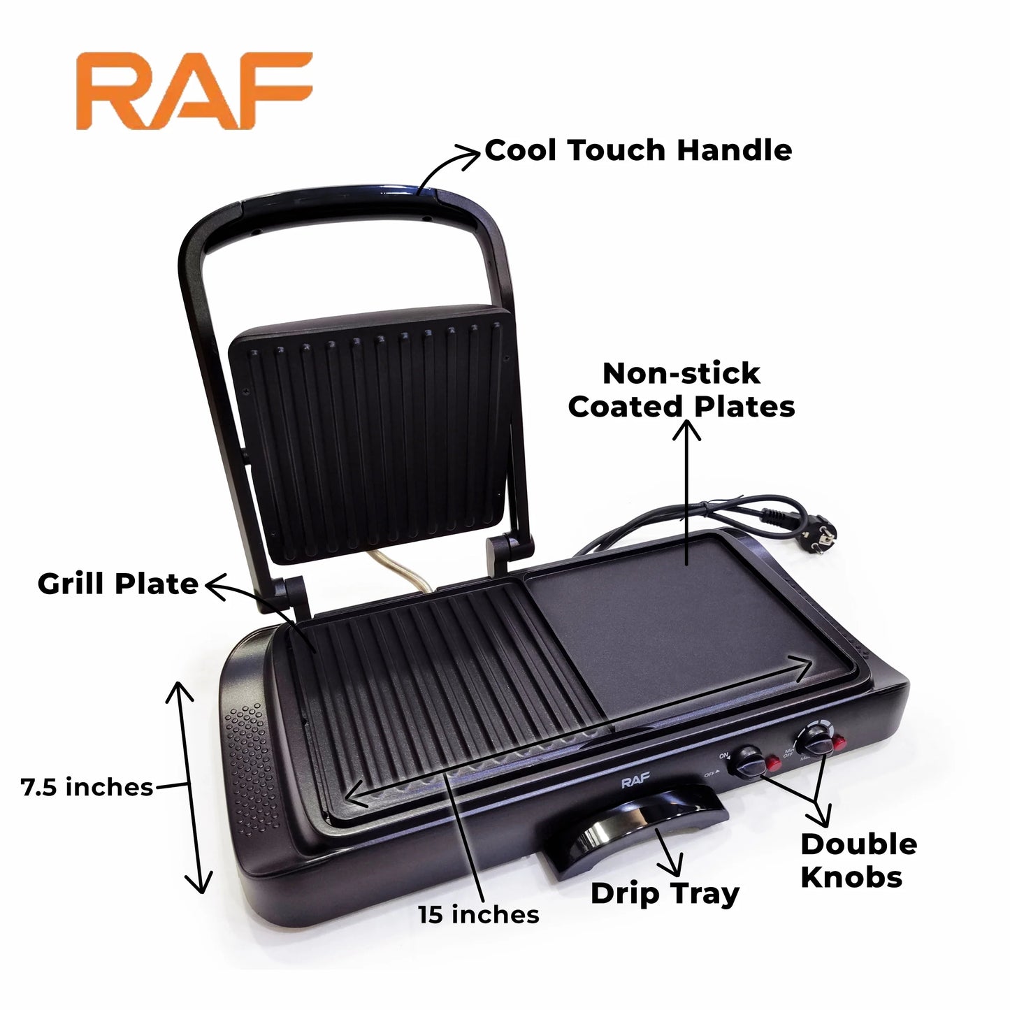 Grill și plită electrică 2 în 1 RAF R.2695 – — Mai Mult Confort în Bucătărie