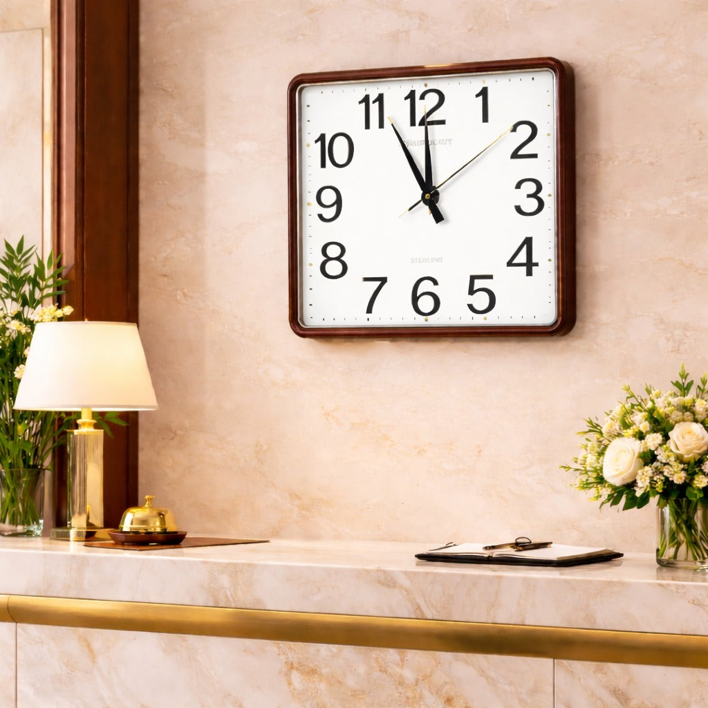 Ceas de perete silentios 35 cm mecanism quartz cifre mari — Confort Practic Pentru Casa Ta