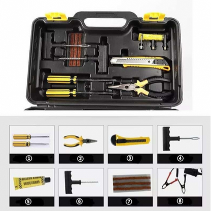 Kit pentru pana compresor 12V 2 cilindri si 7 accesorii — Confort și Siguranță la Drum