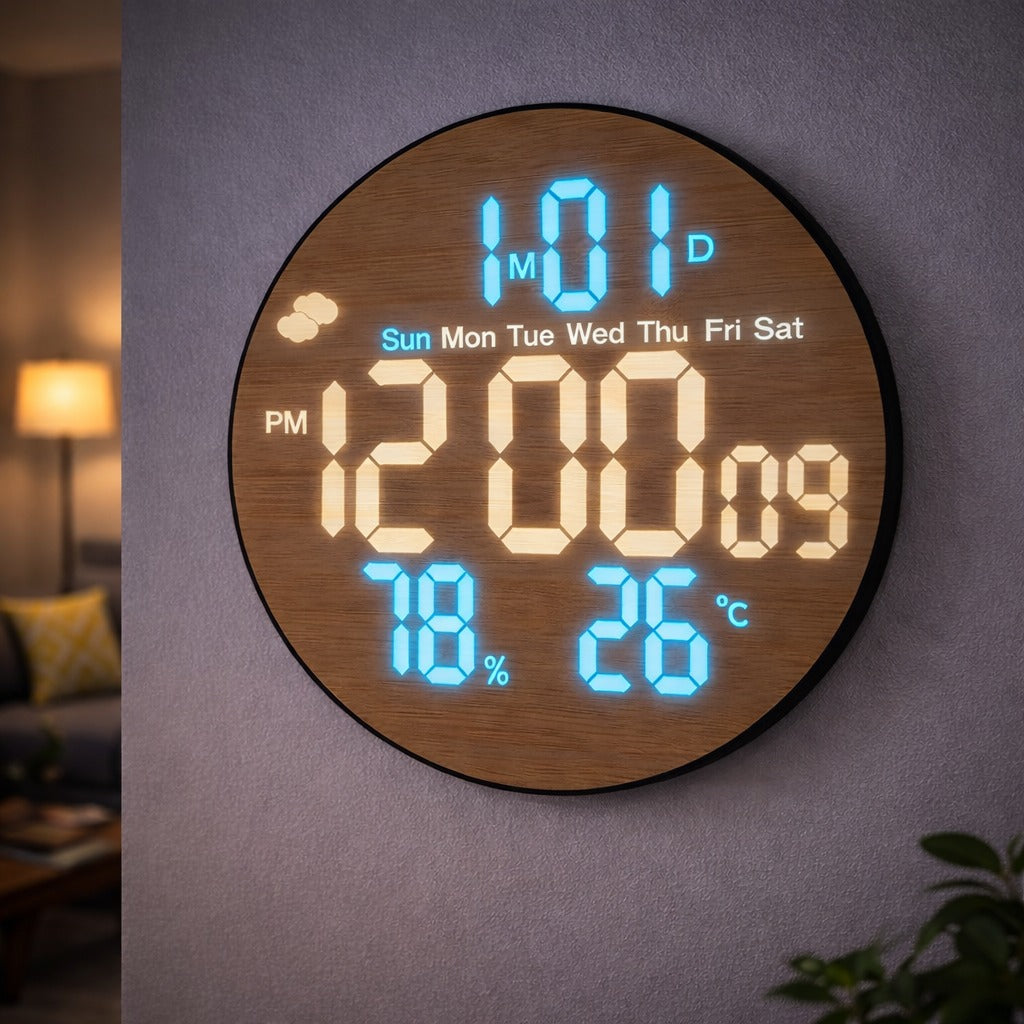 Ceas digital LED de perete 26 cm — Confort Practic Pentru Casa Ta