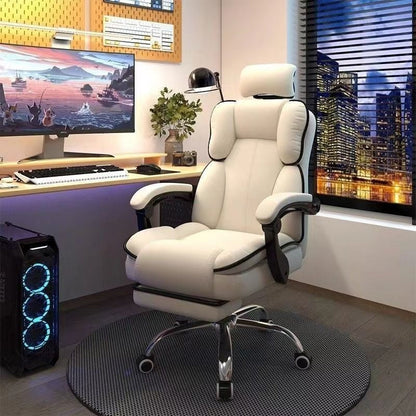 Scaun Ergonomic Directorial cu Suport Picioare Rabatabil Piele Ecologica — Confort Practic Pentru