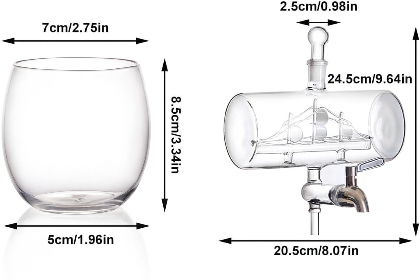 Set Decantor Whisky sub forma de corabie cu suport de — Mai Mult Confort Oriunde