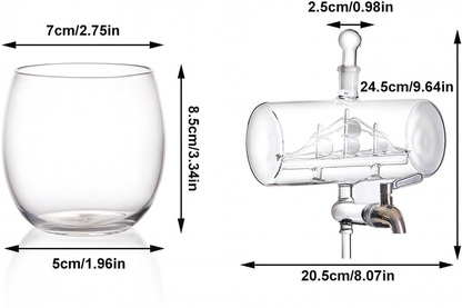 Set Decantor Whisky sub forma de corabie cu suport de — Mai Mult Confort Oriunde