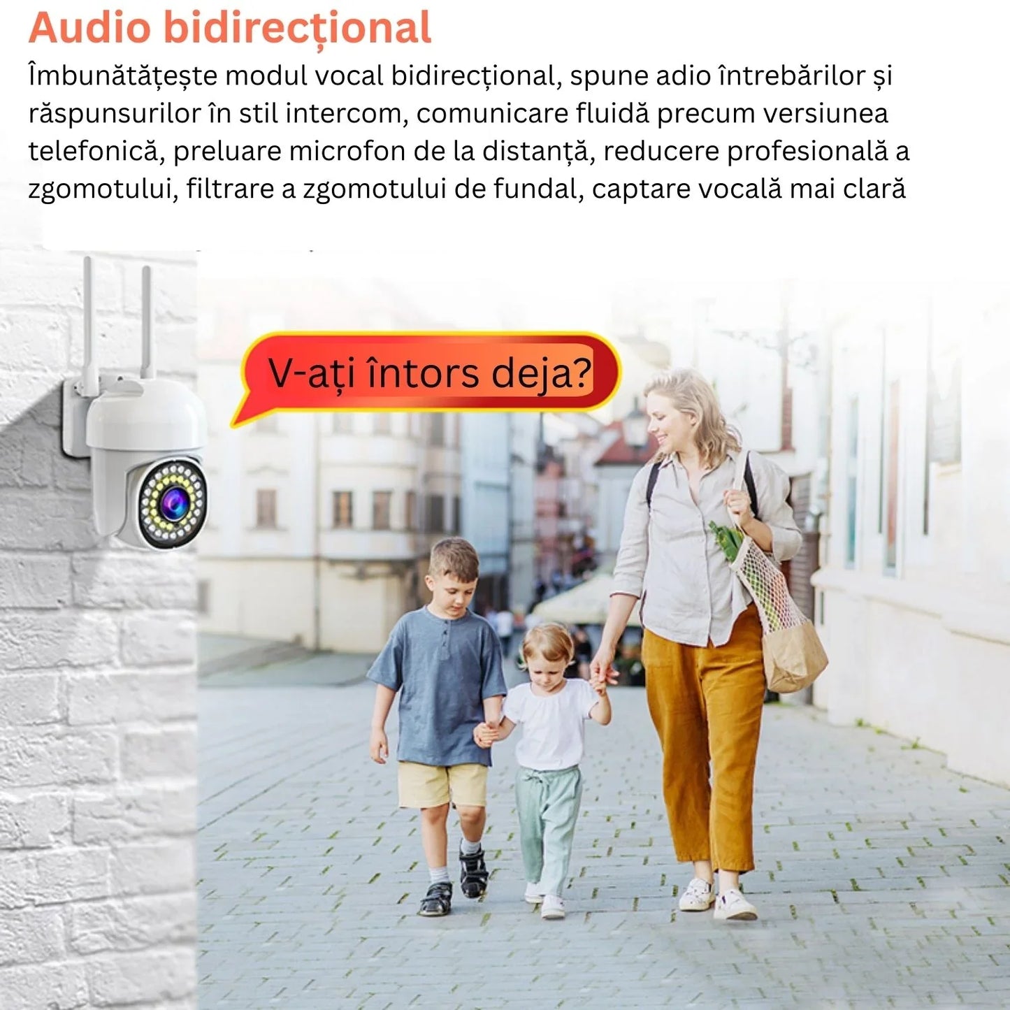 Camera de supraveghere WiFi pentru exterior cu Card 32GB Inclus — Control și Siguranță Zi de Zi
