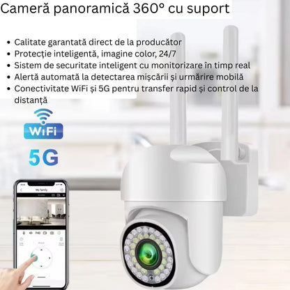 Camera de supraveghere WiFi pentru exterior cu Card 32GB Inclus — Control și Siguranță Zi de Zi