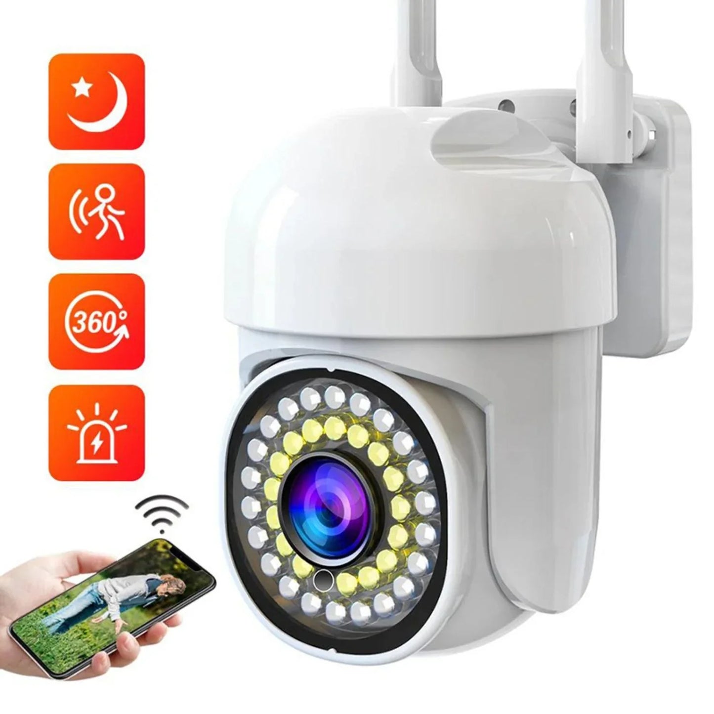 Camera de supraveghere WiFi pentru exterior cu Card 32GB Inclus — Control și Siguranță Zi de Zi