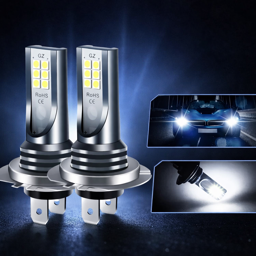 Set 2 becuri auto LED H7 – 12 LED-uri SMD — Confort și Siguranță la Drum