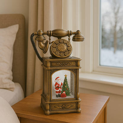 Decoratiune premium Nostalgic Phone lumina LED si zapada in miscare — Ambient Modern Pentru Acasă