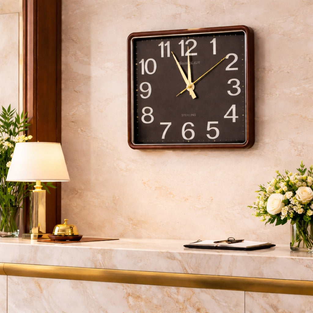 Ceas de perete silentios 35 cm mecanism quartz cifre mari — Confort Practic Pentru Casa Ta