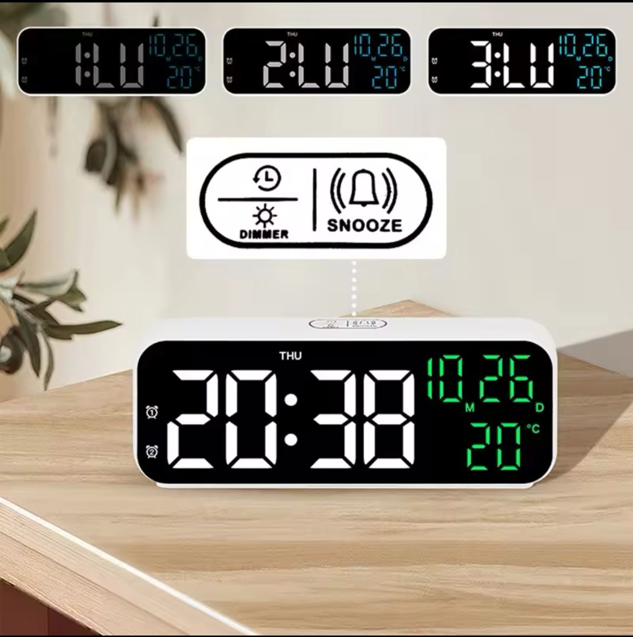Ceas digital de perete cu afisaj LED — Utilitate Smart Zi de Zi