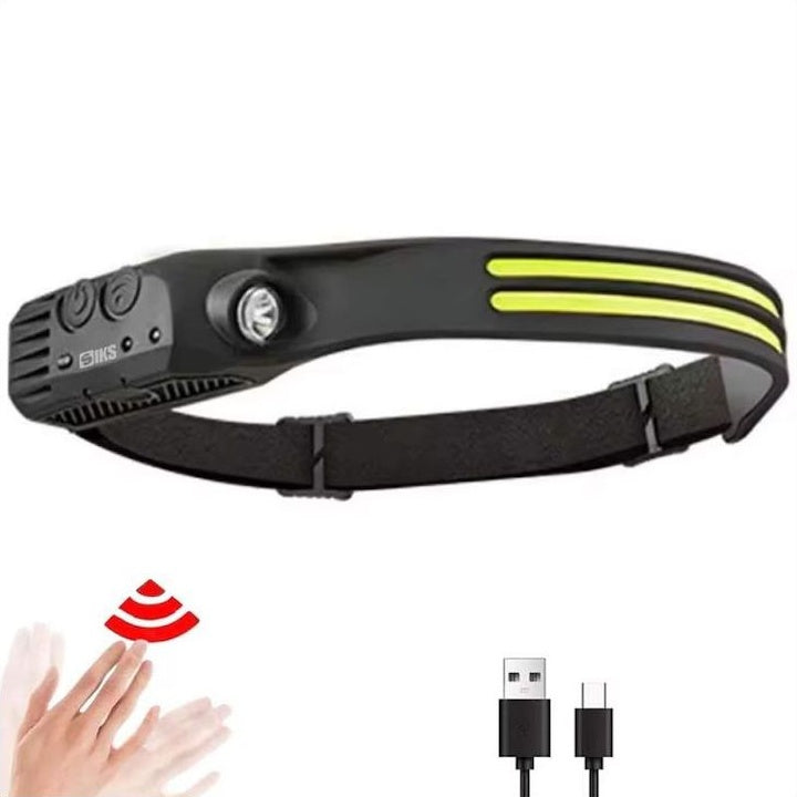 Lanterna de Cap LED COB XPE, 6 Moduri Iluminare, Senzor de Miscare, Acumulator 1200mAh, Unghi Larg 230°, Rezistentă la Apă IPX4 – CLS-IL079 | EsentaCasei