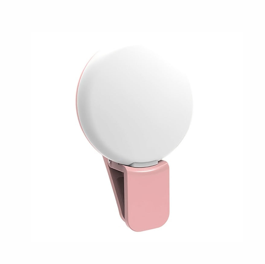 Mini Lampa LED Circulara Selfie pentru Telefon, Reincarcabila – Roz – CLS-IL096 | EsentaCasei