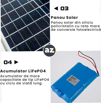 Lampă Solară LED 1000W cu Telecomandă, Panou Solar 60W, Acumulator LiFePO4 13500mAh, IP65, EAZ-IL019