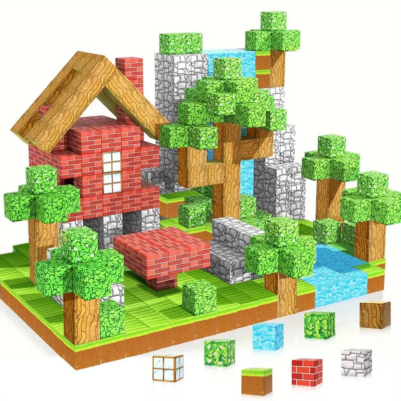 Blocuri magnetice de constructie 3D 2.5 cm — Util Pentru Familie și Copii
