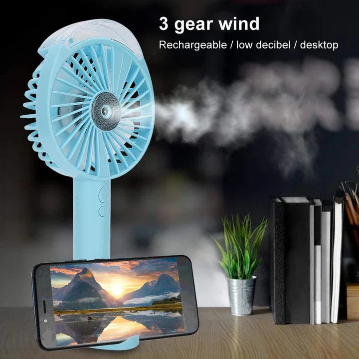 Mini ventilator de birou cu pulverizare apa — Utilitate Smart Zi de Zi