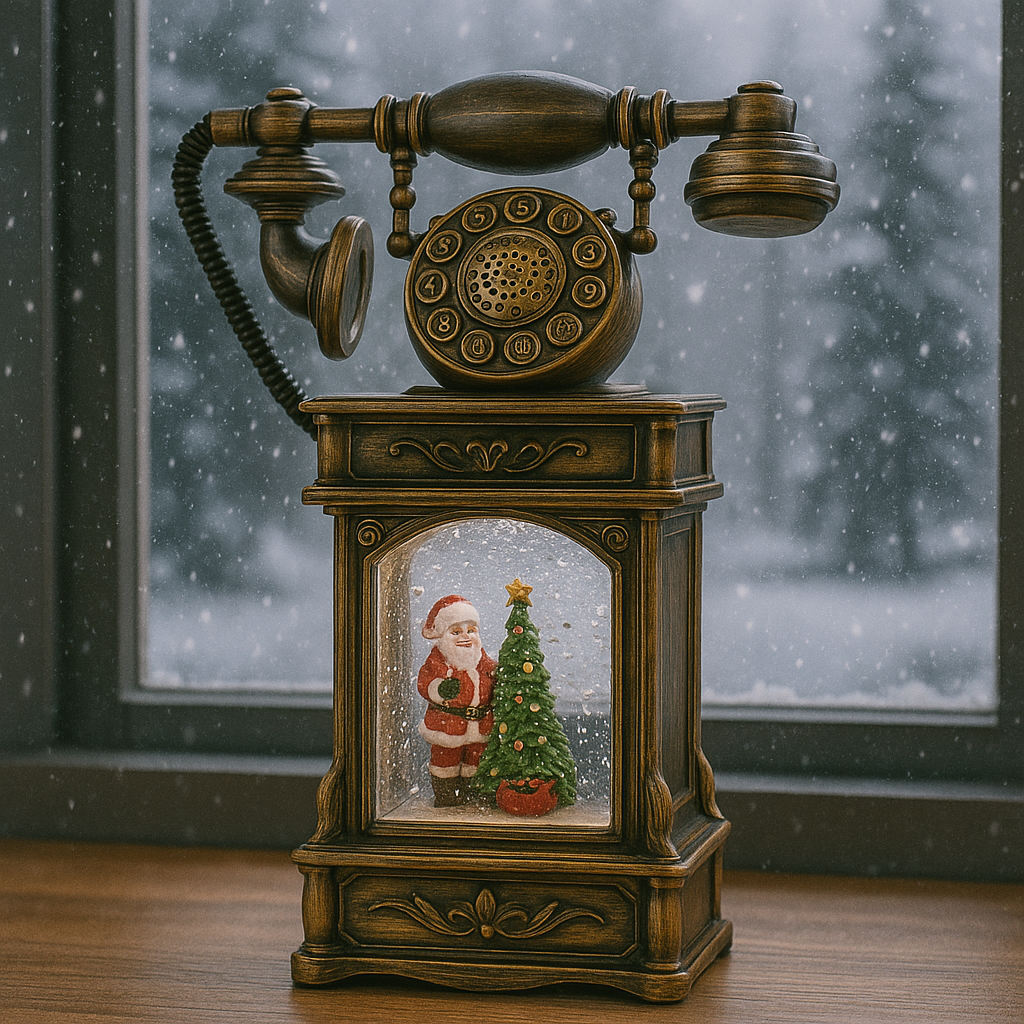 Decoratiune premium Nostalgic Phone lumina LED si zapada in miscare — Ambient Modern Pentru Acasă