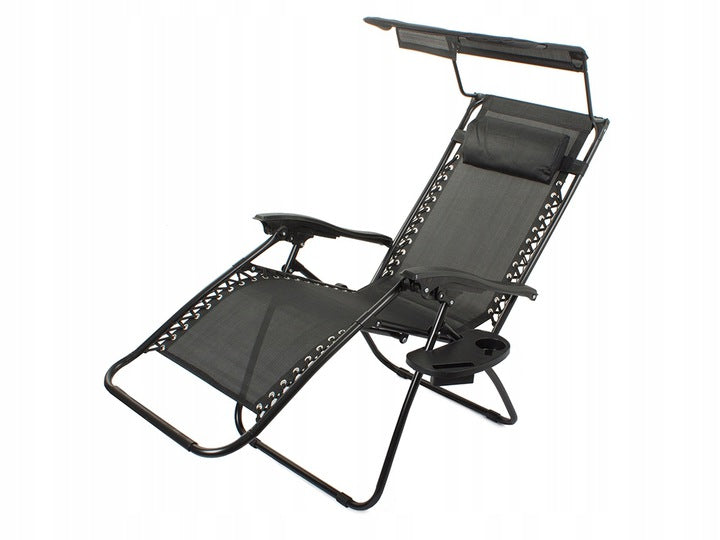 Scaun sezlong rabatabil cu parasolar 122x64x97 cm – pernuta — Mai Mult Confort Oriunde