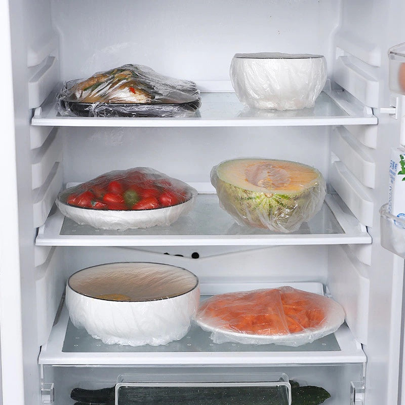 Set 100 huse alimentare de unică folosință cu bandă elastică — Mai Mult Confort în Bucătărie