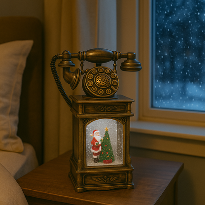 Decoratiune premium Nostalgic Phone lumina LED si zapada in miscare — Ambient Modern Pentru Acasă