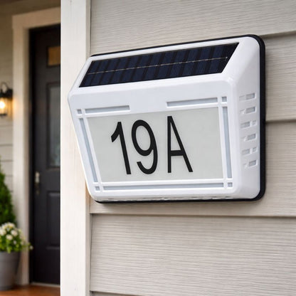 Lampa solara LED cu numar casa iluminat exterior — Confort Practic Pentru Casa Ta