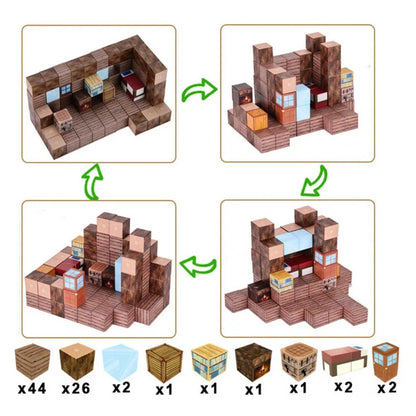 Blocuri magnetice de constructie 3D 2.5 cm — Util Pentru Familie și Copii
