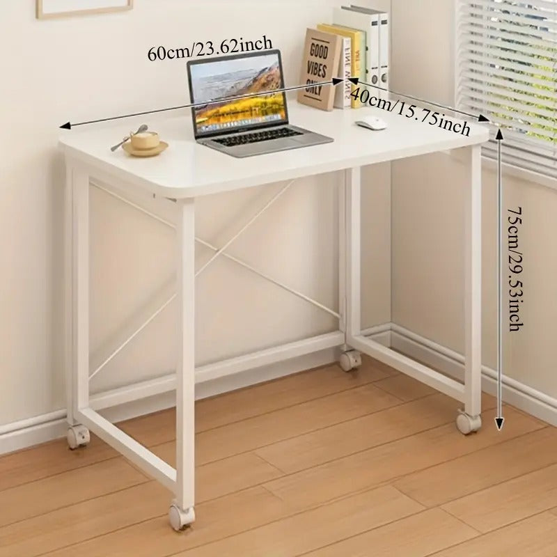 Birou compact cu roti 60x40x75 cm pentru laptop sau birou — Confort Practic Pentru Casa Ta