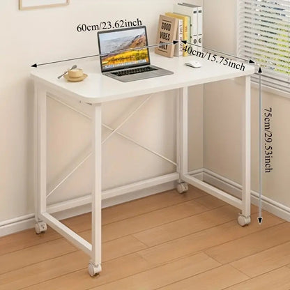 Birou compact cu roti 60x40x75 cm pentru laptop sau birou — Confort Practic Pentru Casa Ta