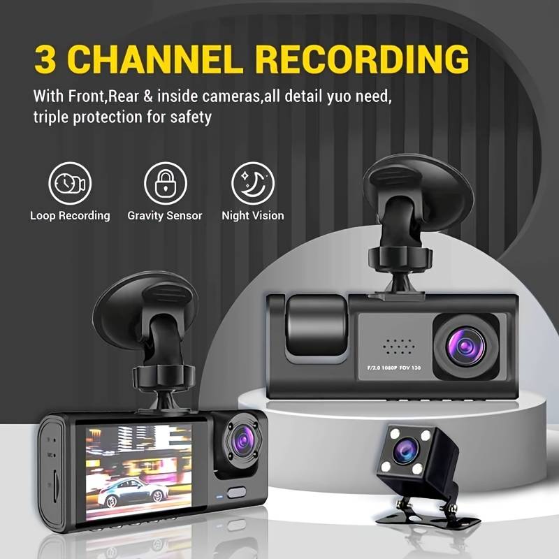 Camera auto tripla FullHD — Control și Siguranță Zi de Zi