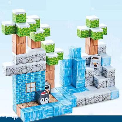 Blocuri magnetice de constructie 3D 2.5 cm — Util Pentru Familie și Copii