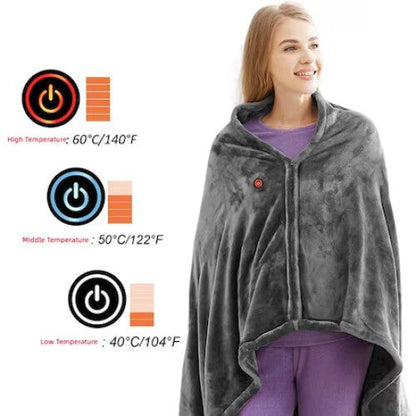 Patura electrica cu incalzire USB tip hoodie — Confort Personal Zi de Zi