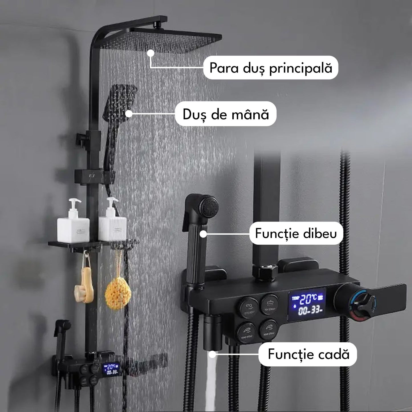 Coloana dus cu afisaj LCD — Confort Practic Pentru Casa Ta