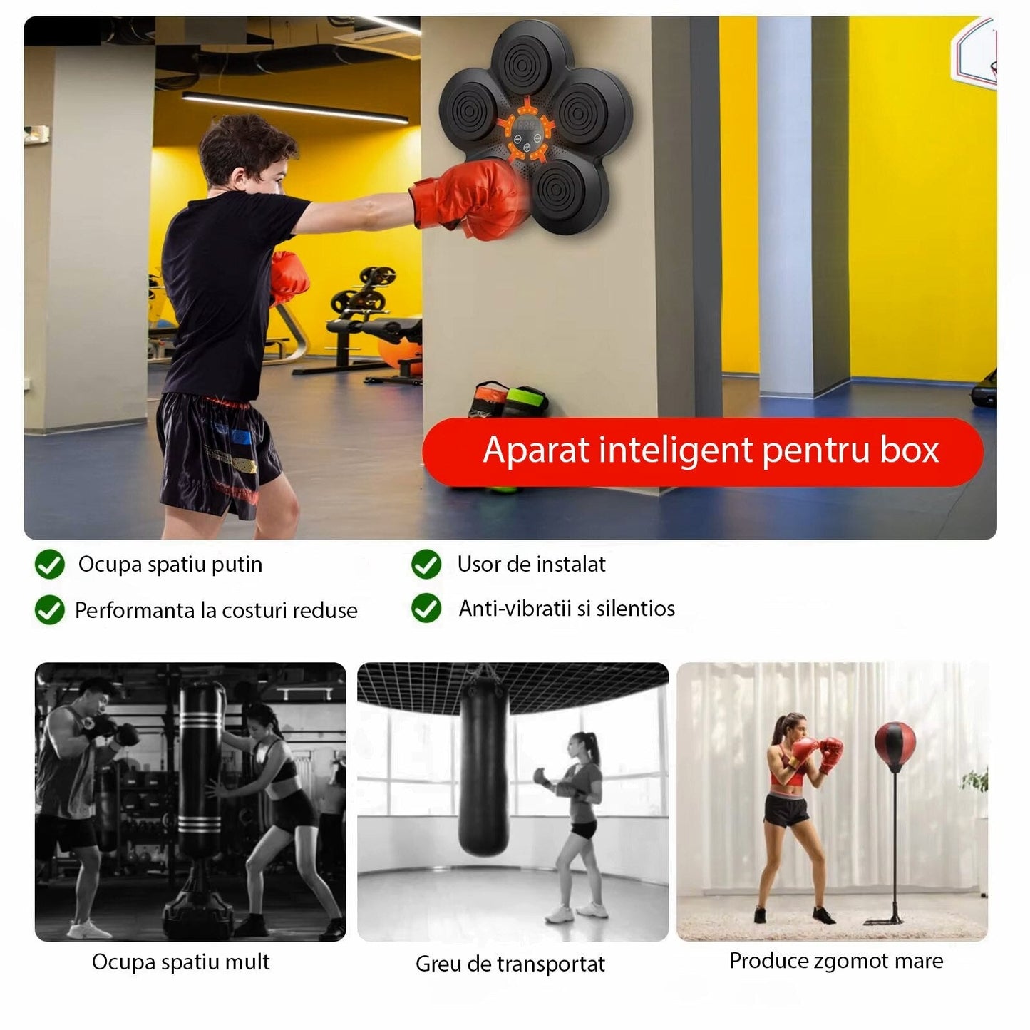 Aparat inteligent de box pentru antrenare reflexe sincronizare Bluetooth — Confort Personal Zi de