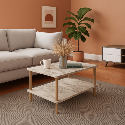 Masuta cafea moderna cu raft — Confort Practic Pentru Casa Ta