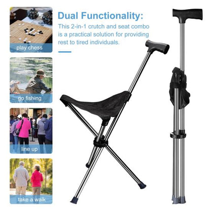 Scaun pliabil cu baston inaltime 82 cm — Confort Personal Zi de Zi