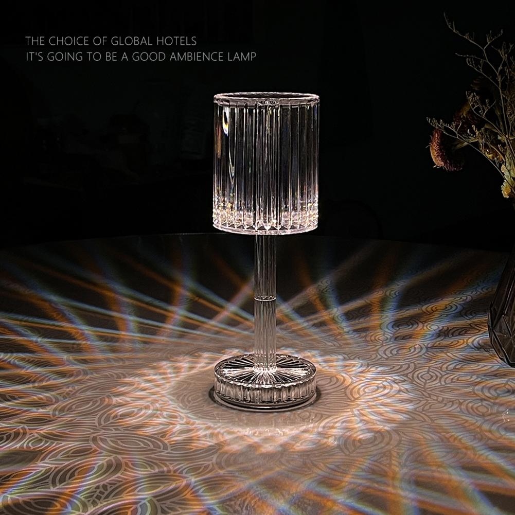 Lampa de masa wireless din cristal acrilic cu touch si — Ambient Modern Pentru Acasă