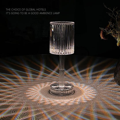 Lampa de masa wireless din cristal acrilic cu touch si — Ambient Modern Pentru Acasă