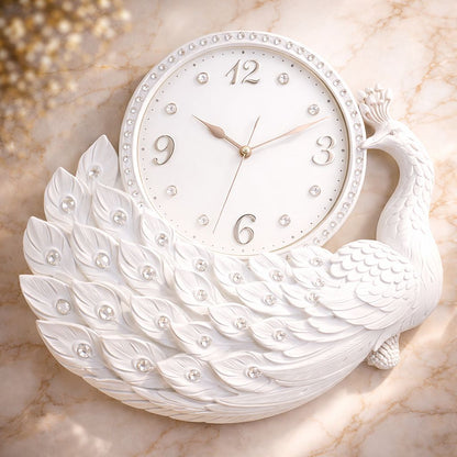 Ceas de perete decorativ cu paun – design elegant – — Confort Practic Pentru Casa Ta