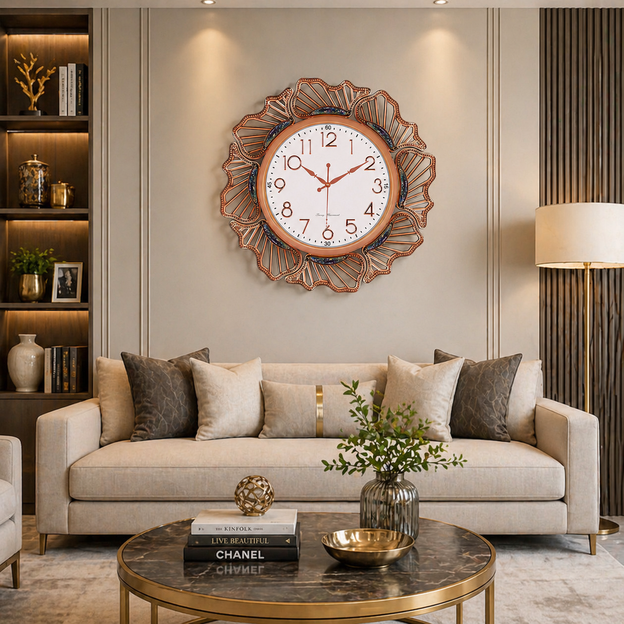 Ceas de perete modern decorativ 57 cm design elegant cu — Confort Practic Pentru Casa Ta